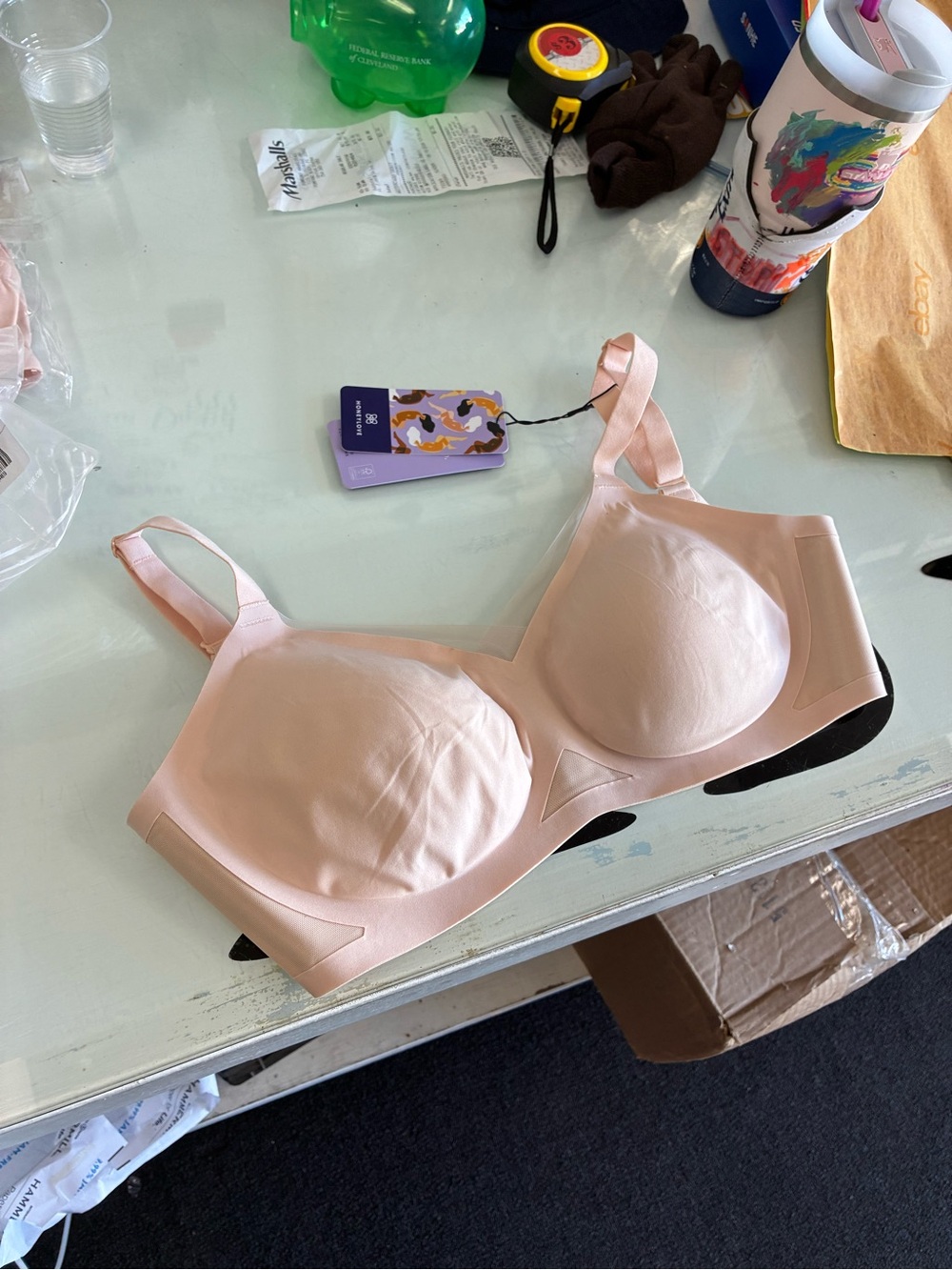 Women’s Honeylove LiftWear Crossover Bra Blush New SZ XL++ NWT